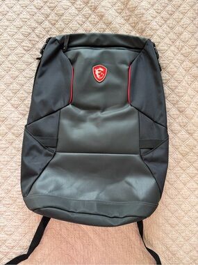 MSI Black Backpack with Red Logo Accents